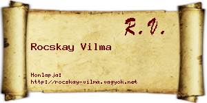 Rocskay Vilma névjegykártya